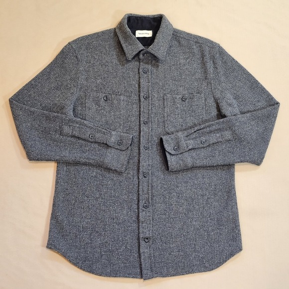 100% Pure Other - Taylor Stitch Service Shirt Men's Button-up 100% Wool Moss Melange Pocket 42